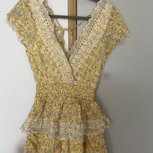 NWOT - XS AE Yellow Floral Mini Dress